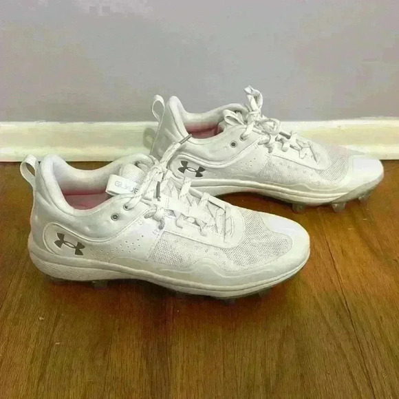 Under Armour Glyde MT TPU White Softball Cleats Women’s Size 10 New - Picture 4 of 10